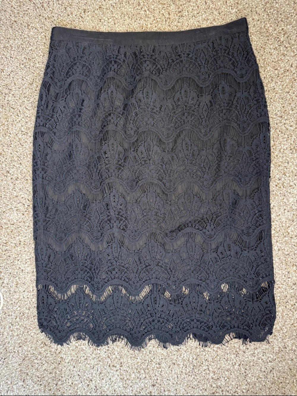 Elle Black Lace Pencil Skirt